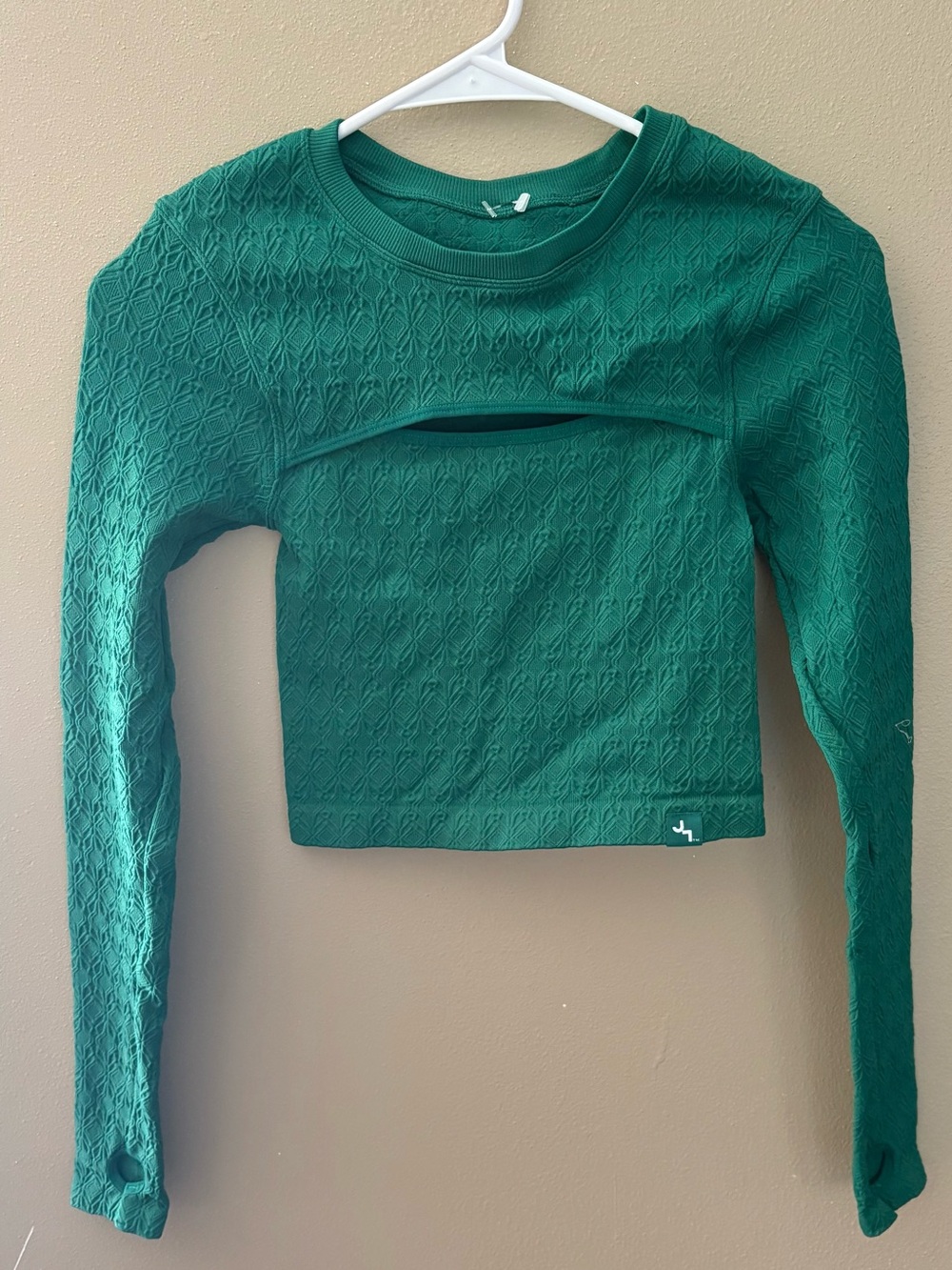 JoyLab Emerald Green Long Sleeve Cropped Athletic Top